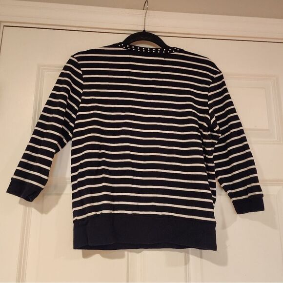 Onque Casuals black and white striped gem detail top S - Picture 3 of 3